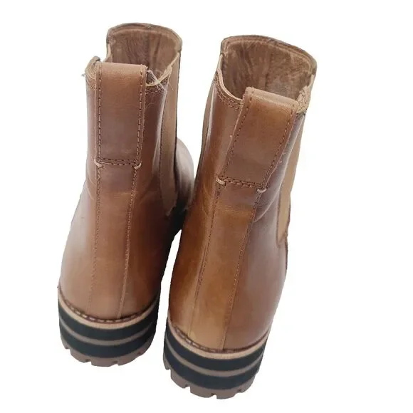 Madewell Chelsea Boots 7.5 Brown Leather Pull-On Ankle Booties - Picture 4 of 9